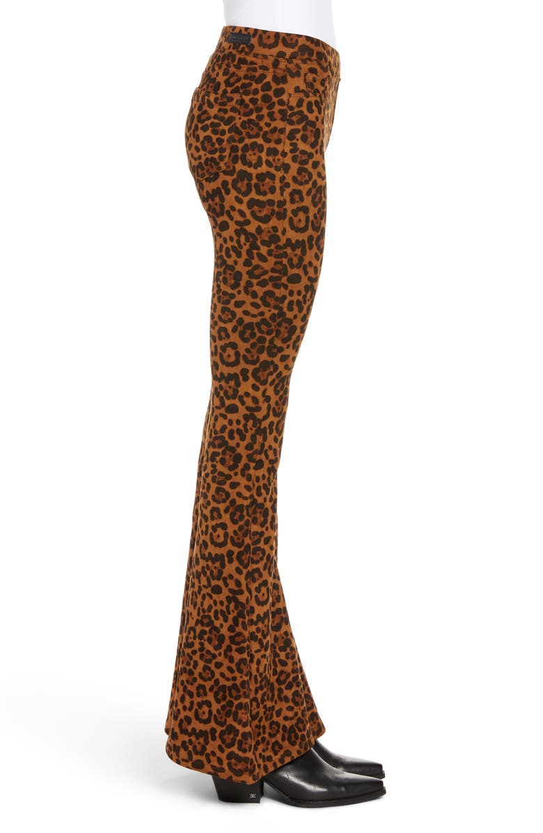 BLANKNYC Leopard Print Faux Suede Flare Pants, Alternate, color, 