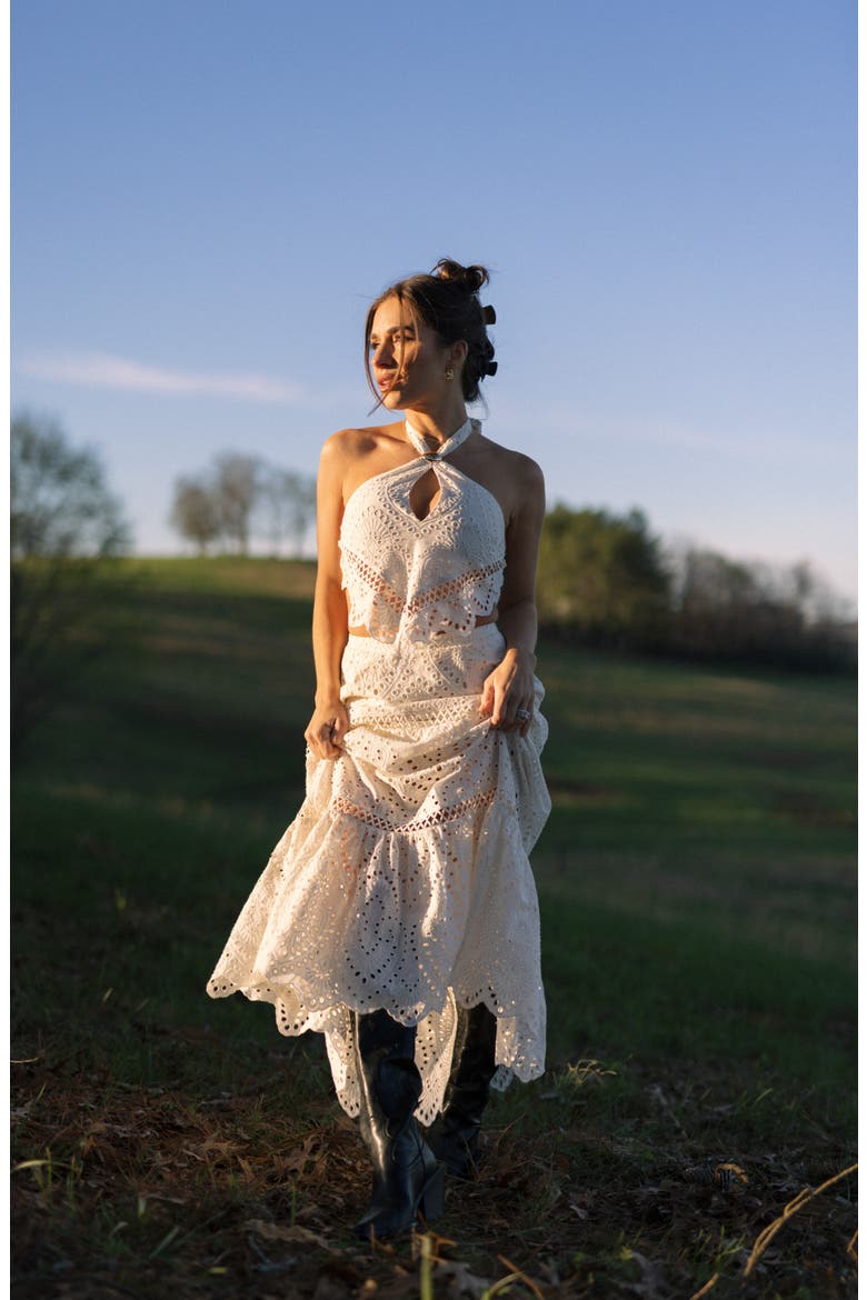 Cotton Eyelet Top, Alternate, color, EGRET