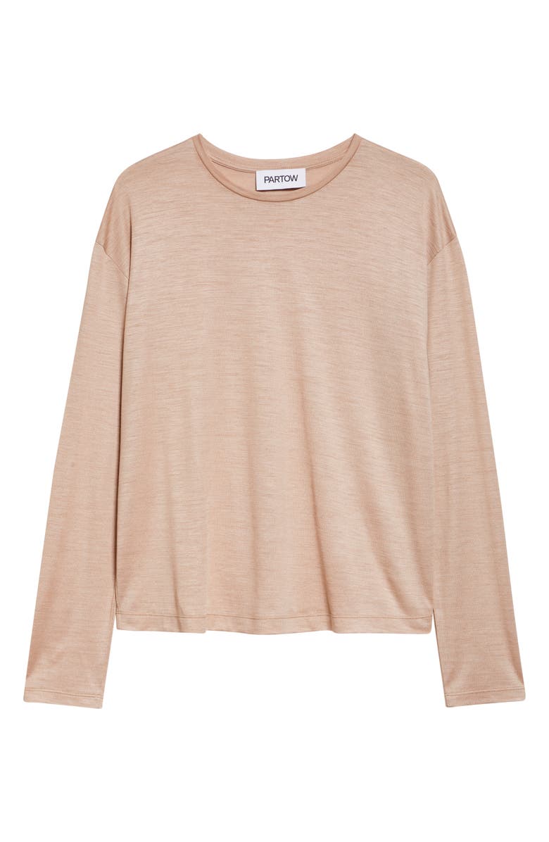PARTOW Myrtle Long Sleeve Modal & Cashmere T-Shirt, Main, color, Blush
