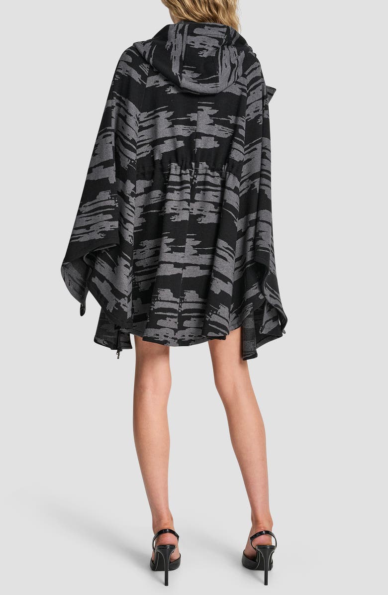 DKNY Knit Sweater Cape, Alternate, color, Black/ Graphite