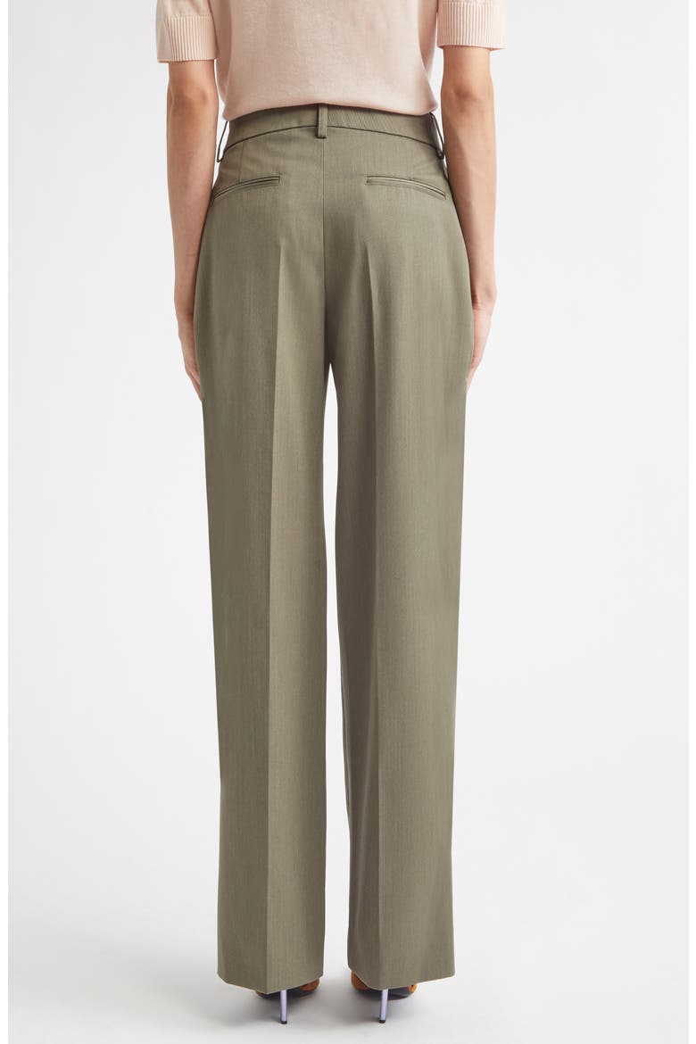 Tailored Straight Leg Wool Blend Trousers, Alternate, color, SAGE MELANGE