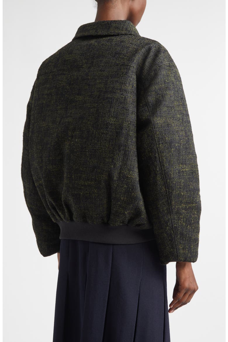 Ruched Sleeve Down Bomber Jacket, Alternate, color, HUNTER GREEN
