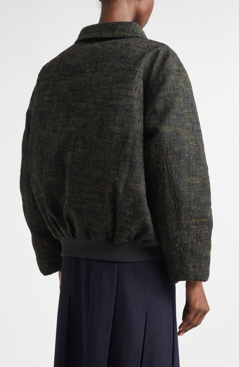 Shushu/Tong Ruched Sleeve Down Bomber Jacket, Alternate, color, Hunter Green