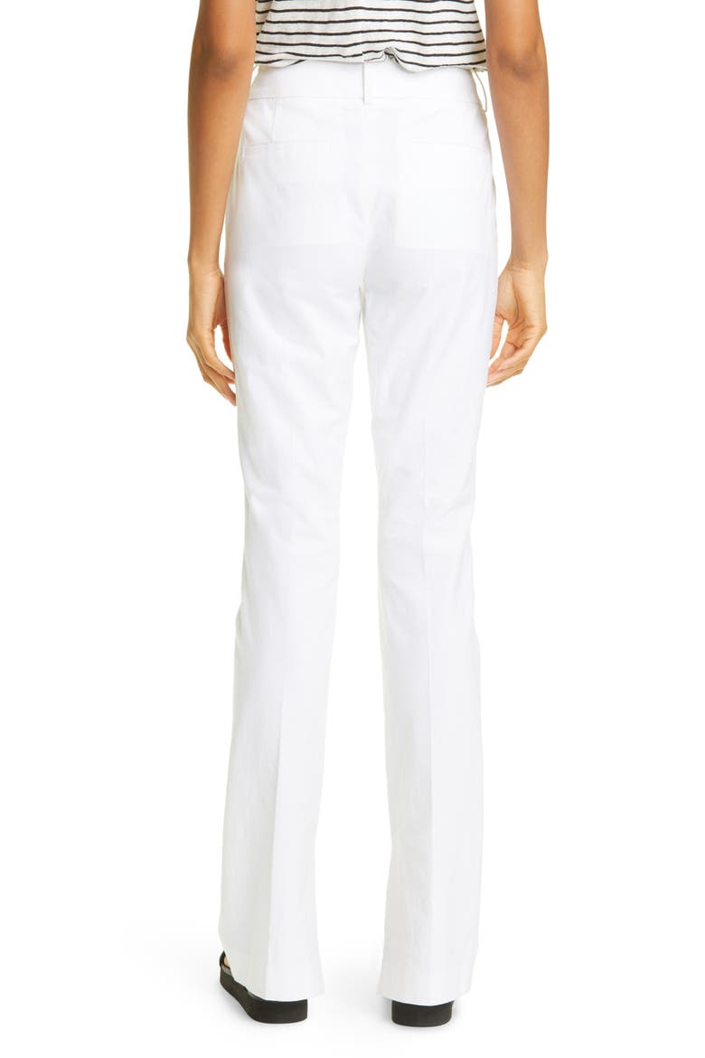 Slit Hem Slim Cotton Blend Pants, Alternate, color, SUITING WHITE