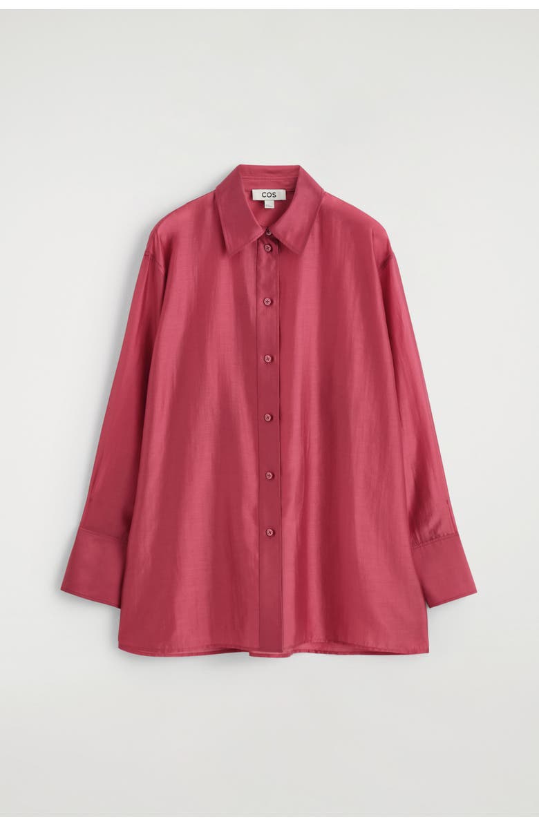 COS Sheer Shirt, Alternate, color, Dark Pink