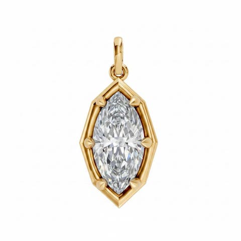 Lab Grown Diamond Marquise Encased Charm 14K