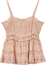 AllSaints Camille Ruffle Eyelet Top