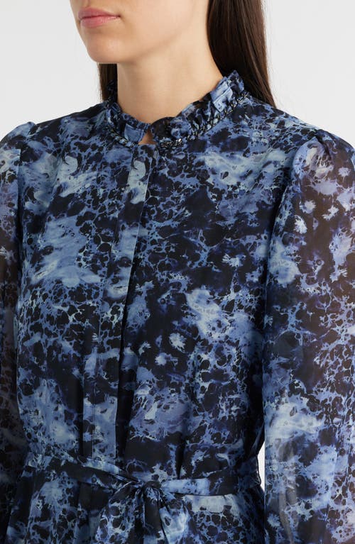 Kobi Halperin Judge Floral Print Long Sleeve Maxi Dress In Blue