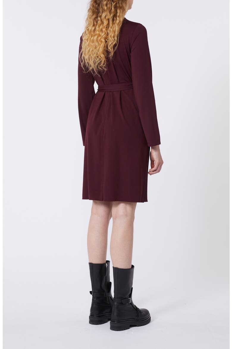 Talamo Long Sleeve Pleat Dress, Alternate, color, BORDEAUX