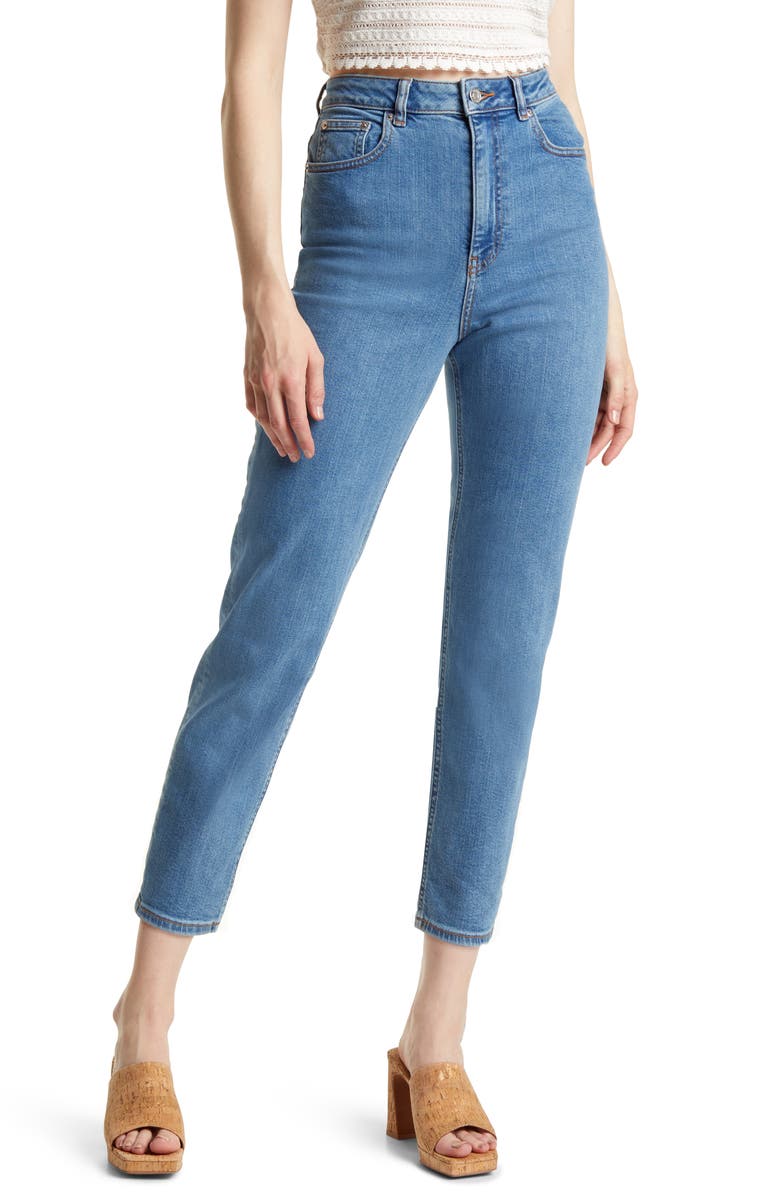 ASOS DESIGN High Waist Slim Mom Jeans, Main, color, 