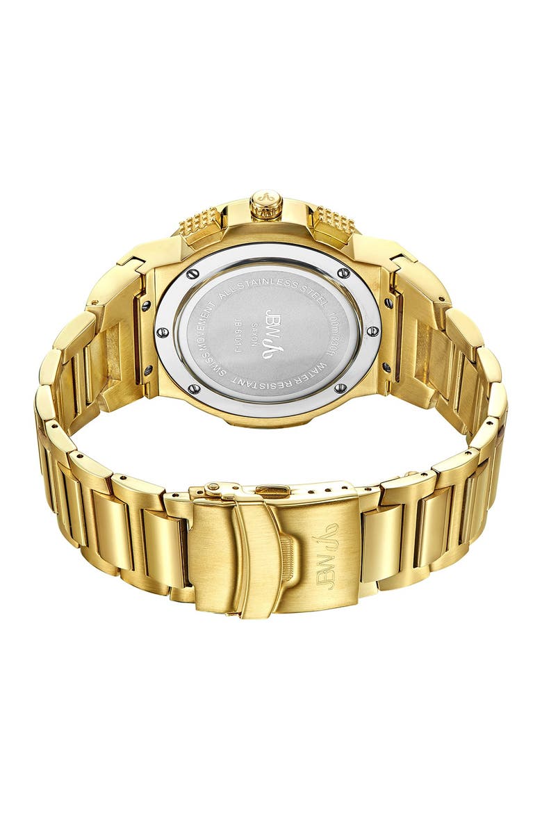Men's Saxon Diamond Bracelet Watch, 46mm - 0.16 ctw, Alternate, color, GOLD