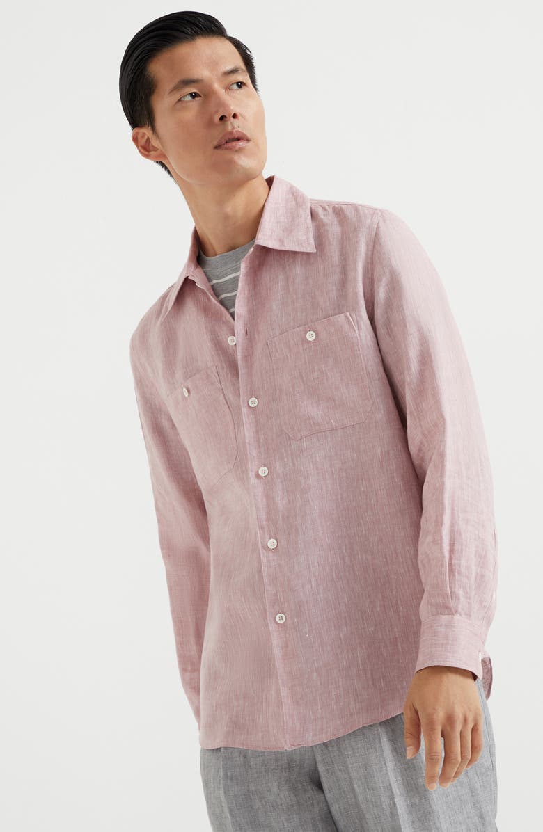 Brunello Cucinelli Shirt with chest pockets, Alternate, color, 