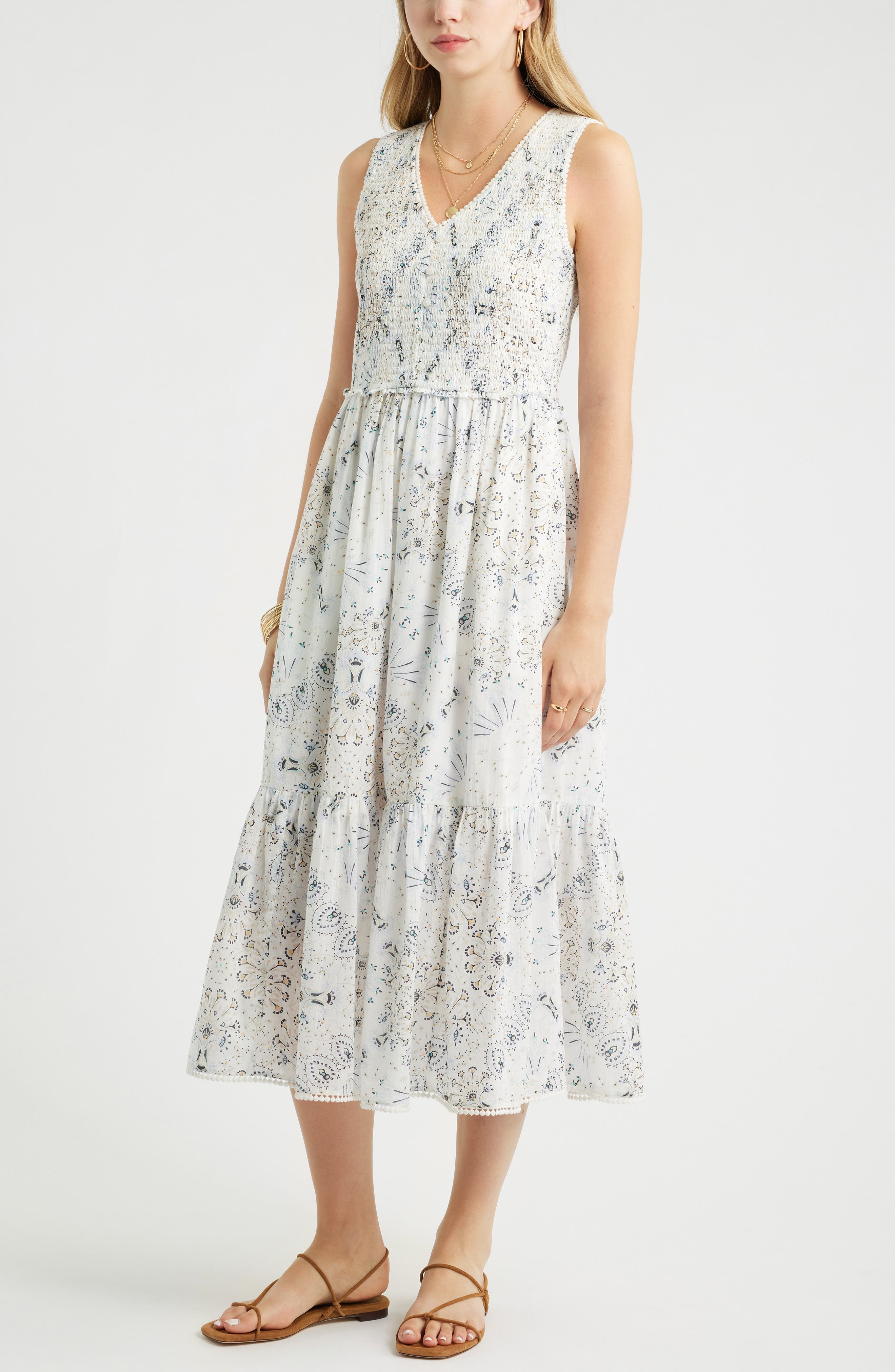 selected IVORY- BLUE SCARF FLORAL