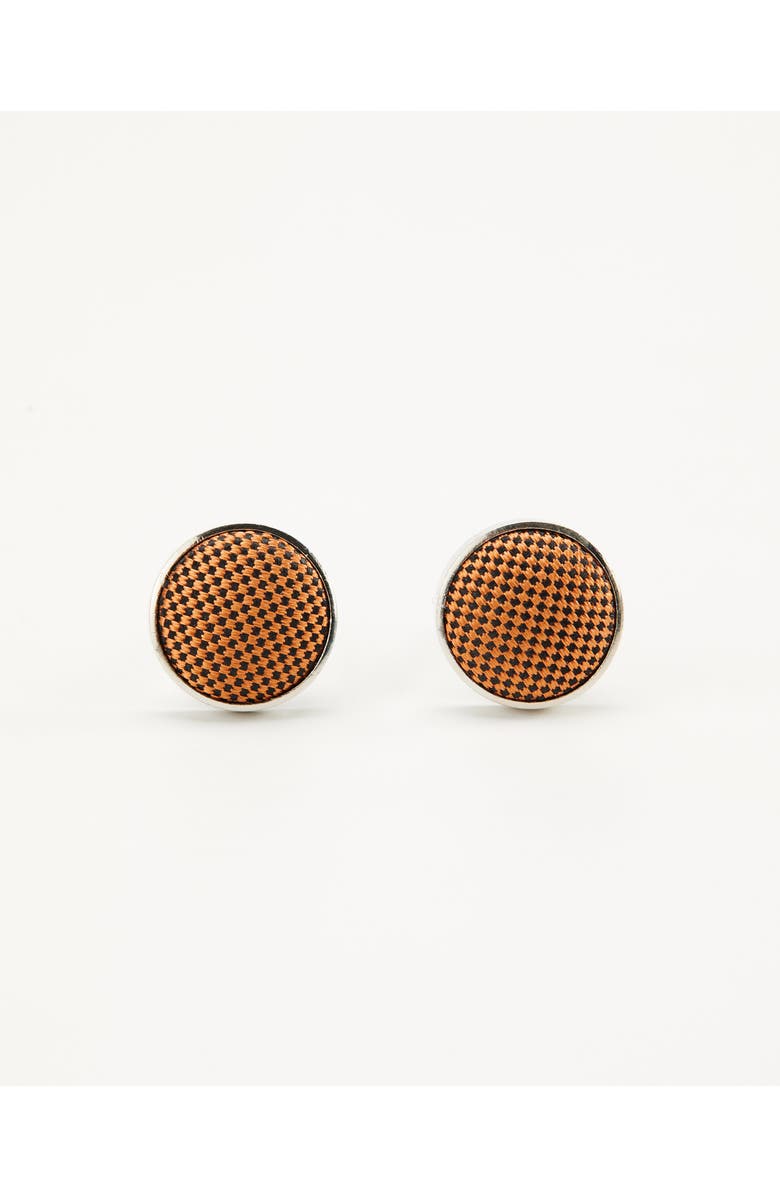 Knottery & Co Twill Silk Cufflinks, Main, color, Cinnamon Brown