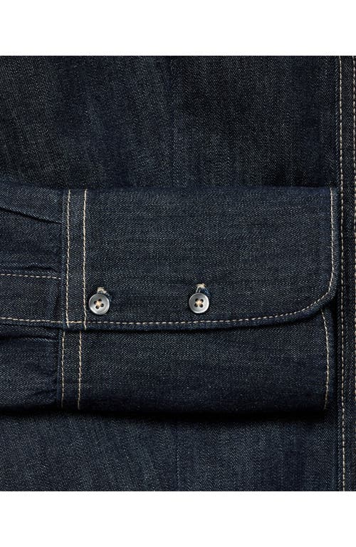 Mango Seam Denim Shirt In Blue