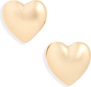 Open Edit Puffy Heart Stud Earrings