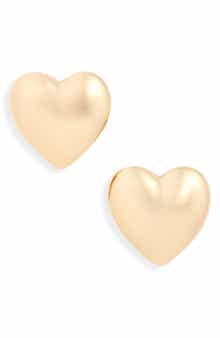 Puffy Heart Stud Earrings