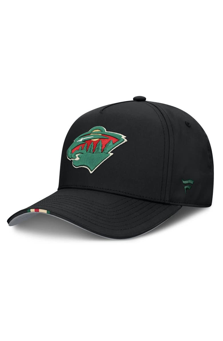 FANATICS Men's Fanatics Black Minnesota Wild 2025 NHL Draft Authentic Pro On-Stage Podium A-Frame Adjustable Hat, Alternate, color, Black