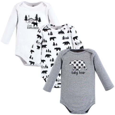 Cotton Long-Sleeve Bodysuits 3-Pack (Baby)