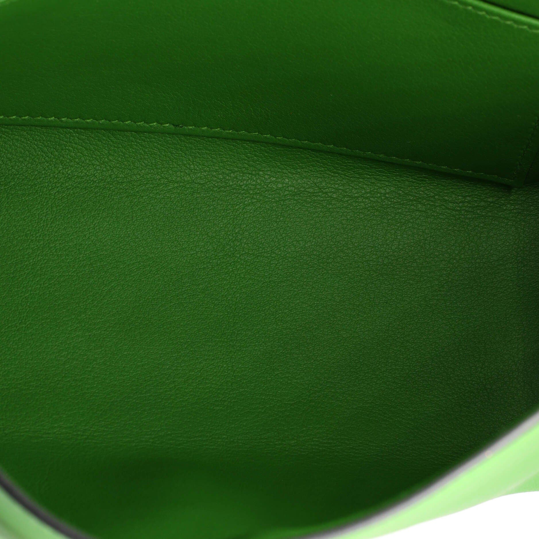 Pre-Owned Hermes Kelly Pochette Evercolor, Alternate, color, Vert Yucca