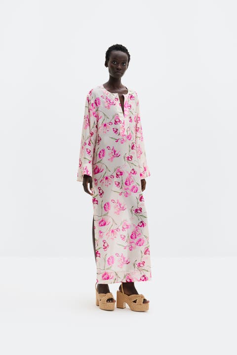 Brenda Silk Maxi Kaftan Dress