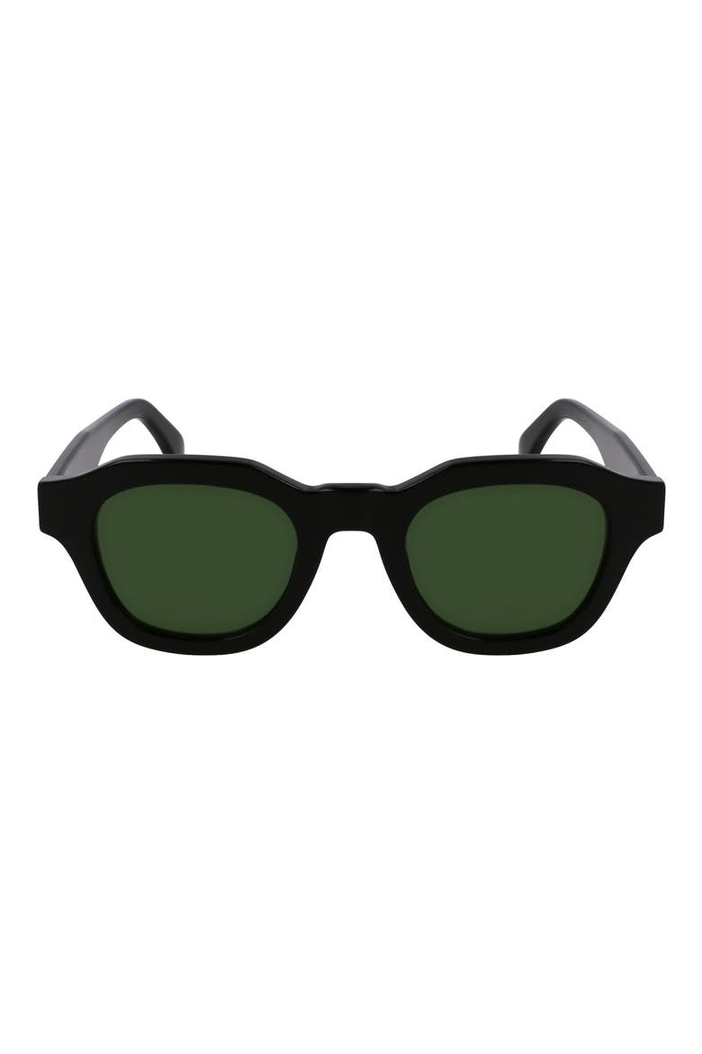 Lyford 48mm Small Modified Rectangular Sunglasses, Main, color, BLACK