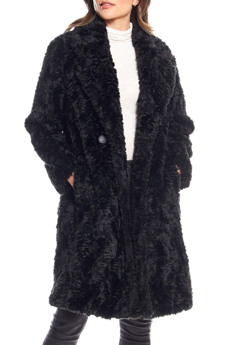 Everywhere Faux Fur Coat, Main, color, BLACK PERSIAN LAMB
