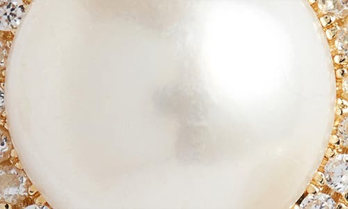 Sterling Forever Imitation Pearl Stud Earrings In Gold