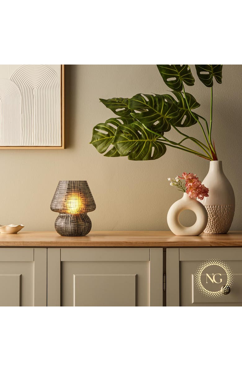 Next Glow Mushroom LED Lamp,  Modern Dimmable E26 Socket, Alternate, color, Black