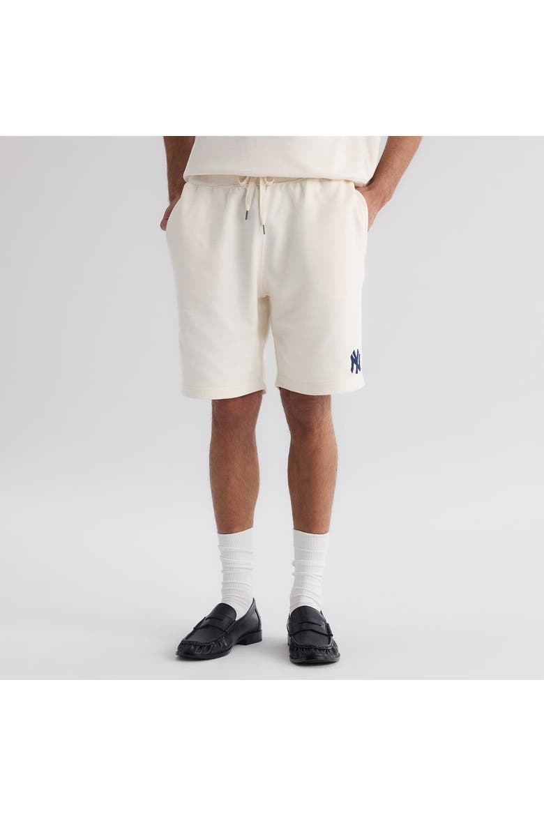 Men's Fanatics Bisque New York Yankees Iconic Terry Warm-Up Shorts, Main, color, White