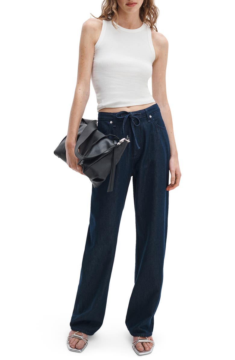 rag & bone Featherweight Phoebe Drawstring Wide Leg Jeans, Alternate, color, Dusk Rinse