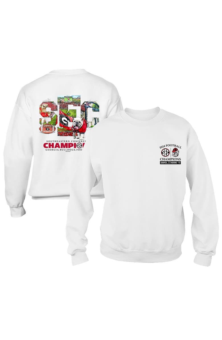 NEW WORLD GRAPHICS Unisex White Georgia Bulldogs 2024 SEC Football Conference Champions Pullover Sweatshirt, Alternate, color, 