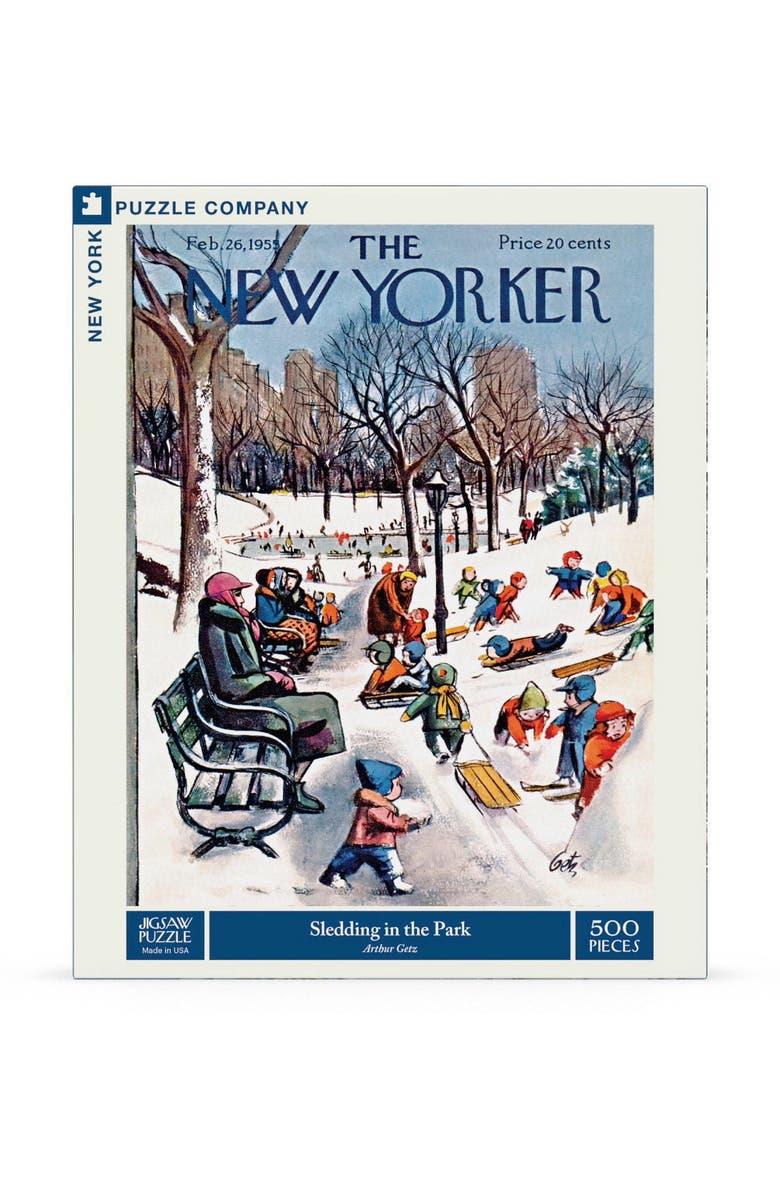 NEW YORK PUZZLE COMPANY Sledding in the Park 500 Piece Puzzle, Main, color, NO COLOR