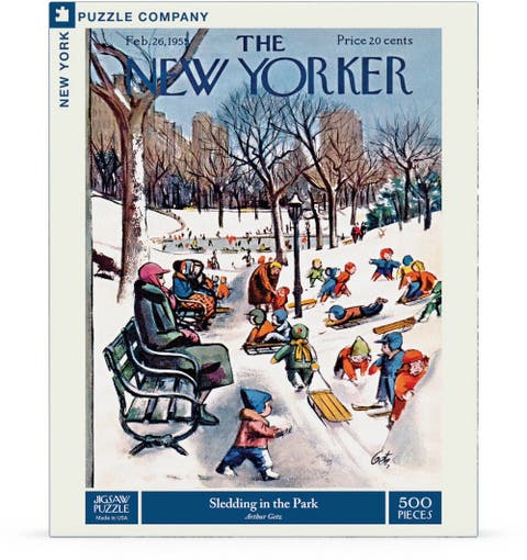 Sledding in the Park 500 Piece Puzzle