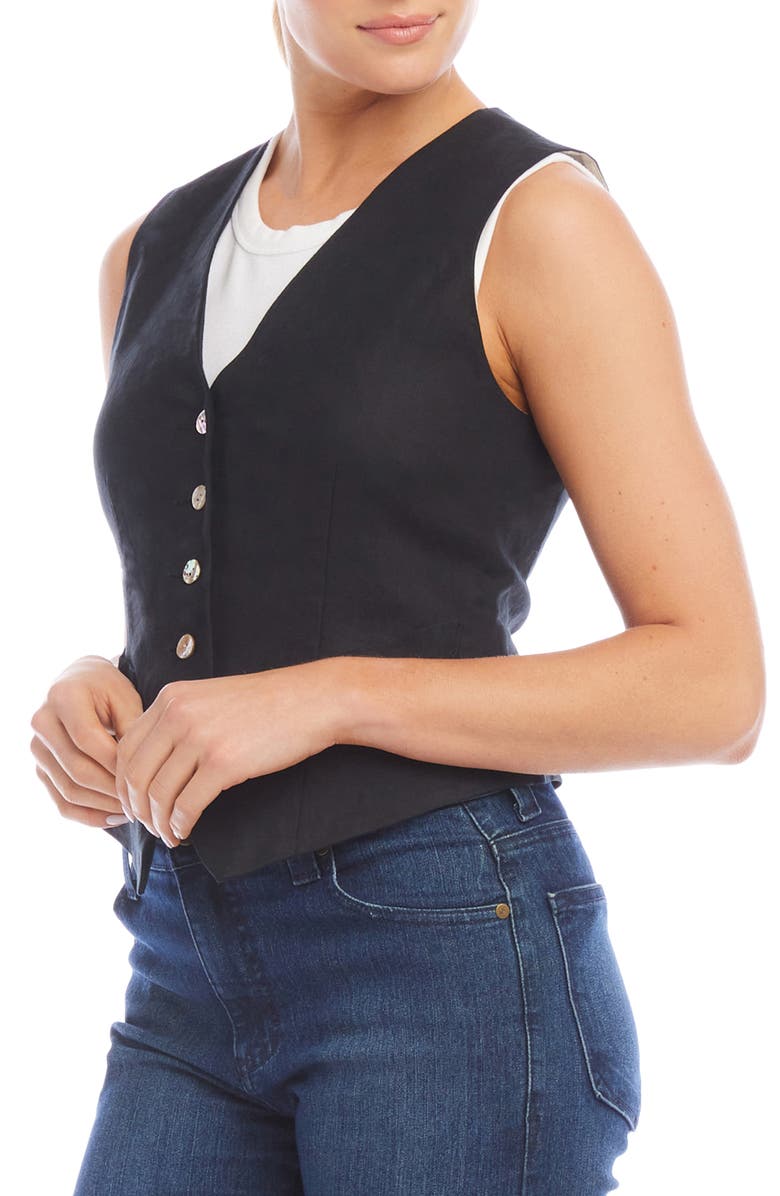 Karen Kane Linen Vest, Alternate, color, 