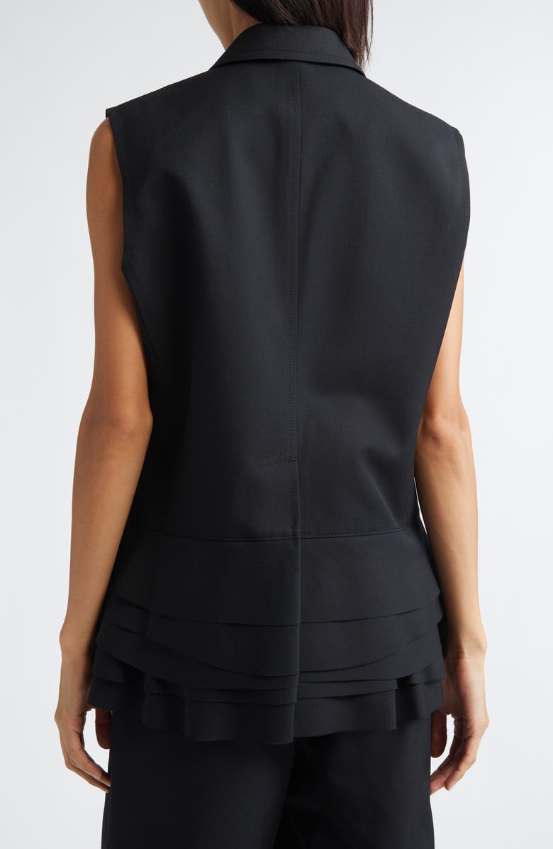 Tao Comme des Garçons Yarn Dyed Gabardine Vest, Alternate, color, Black