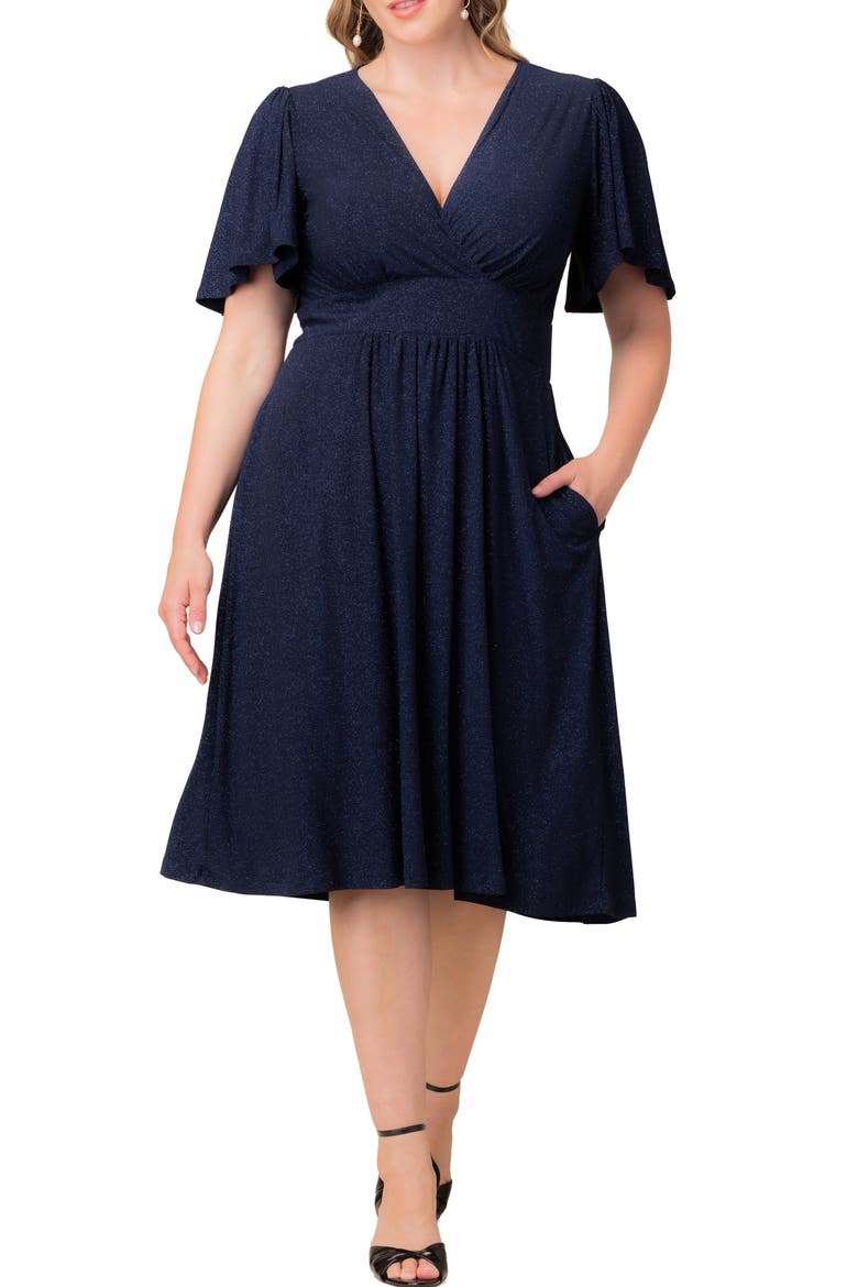 Crystal Cove Metallic Cocktail Dress, Main, color, EVENING STAR