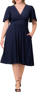Kiyonna Crystal Cove Metallic Cocktail Dress