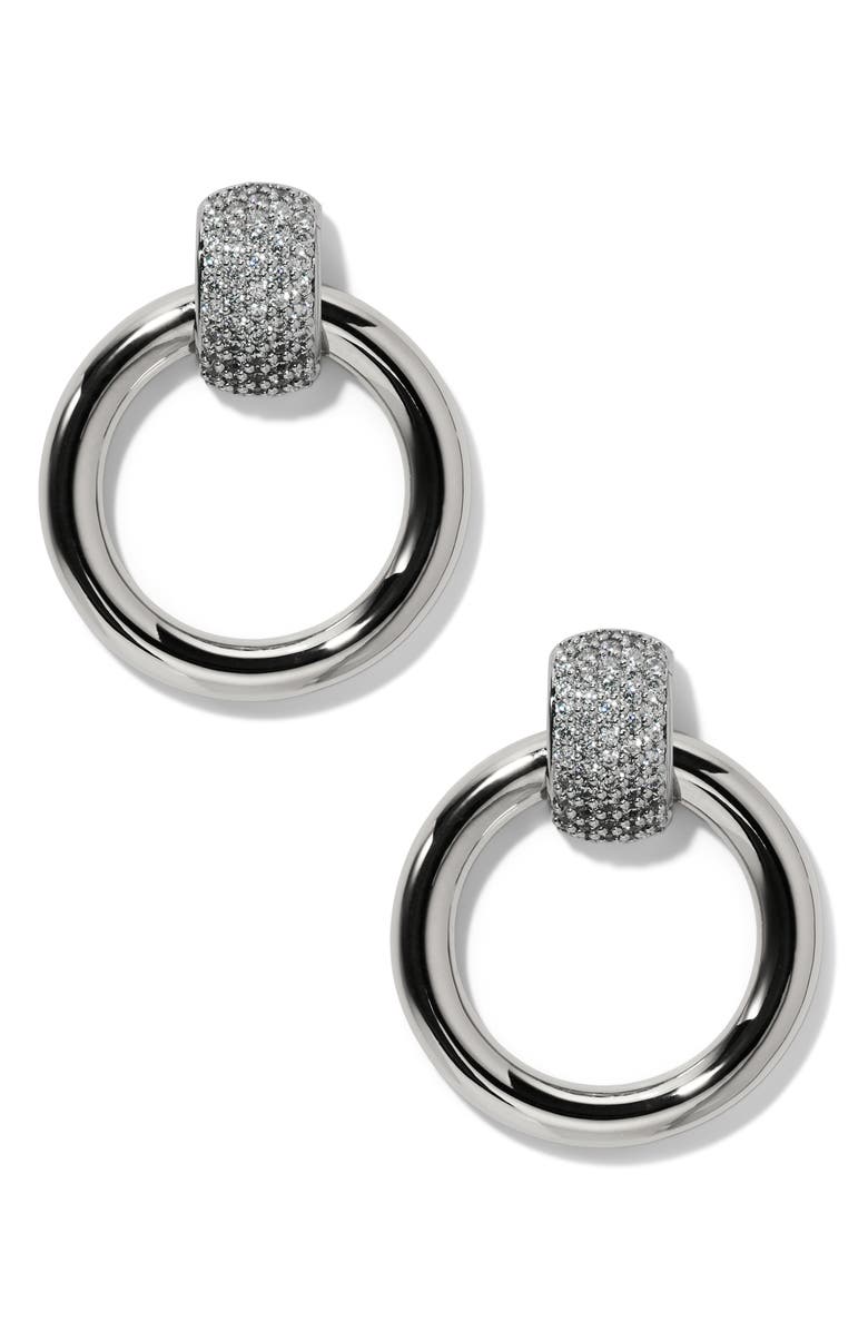 Nadri Gemini Door Knocker Hoop Earrings, Main, color, 
