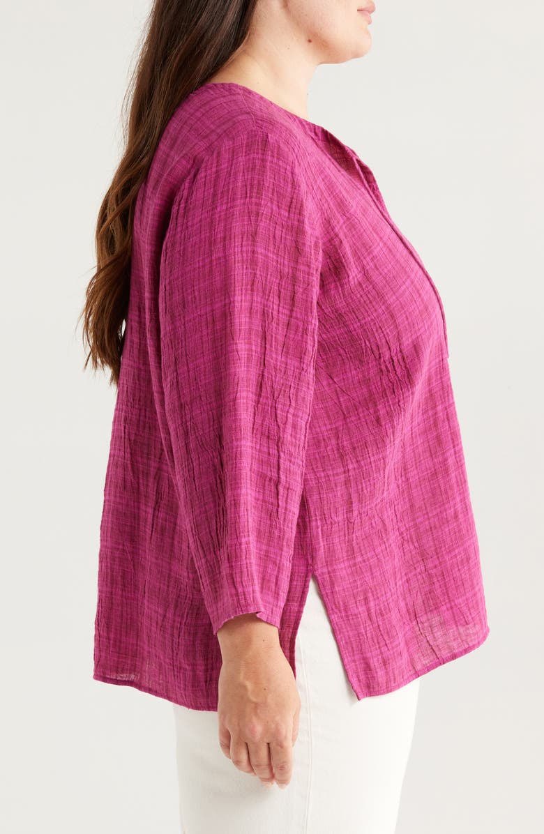 Eileen Fisher Split Neck Organic Linen Top, Alternate, color, 