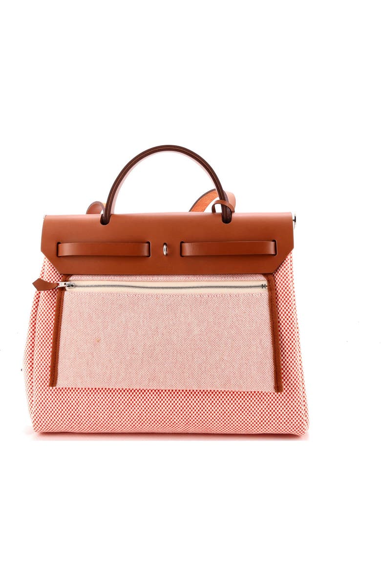 Pre-Owned Hermes Herbag Zip Criss Viking Toile and Leather 31, Alternate, color, Sanguine