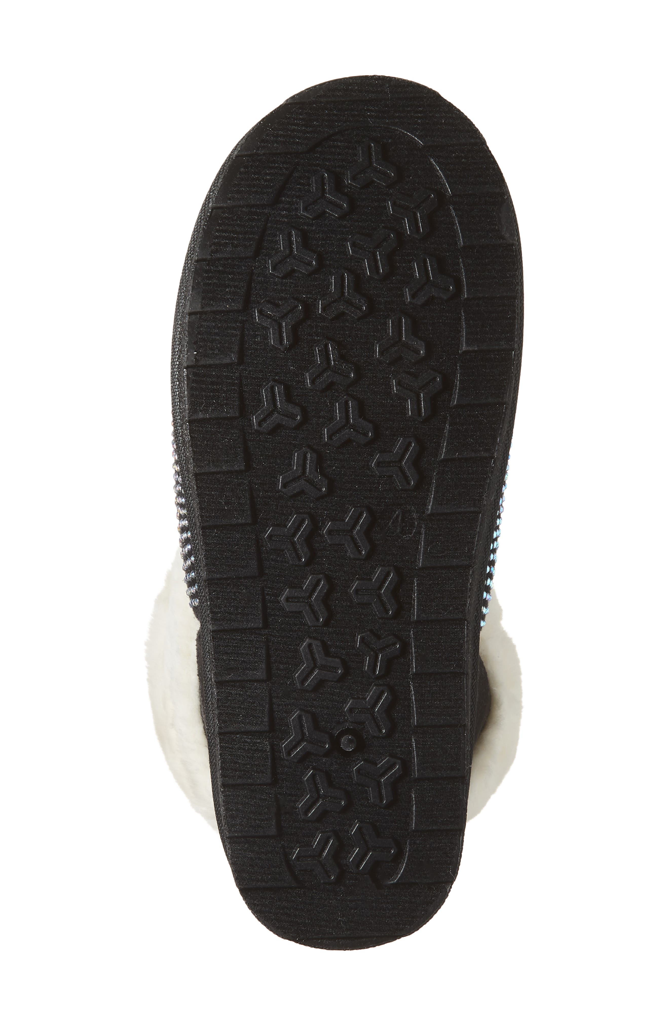 OLIVIA MILLER Kids' Crystal Embellished Faux Fur Lined Boot, Alternate, color, Black