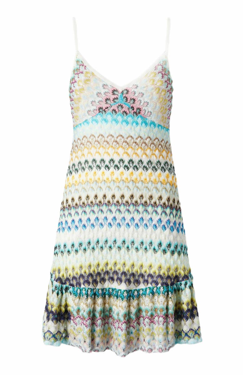 Missoni Sleeveless Mini Dress With Lace Tiered Skirt, Alternate, color, Multicoloured