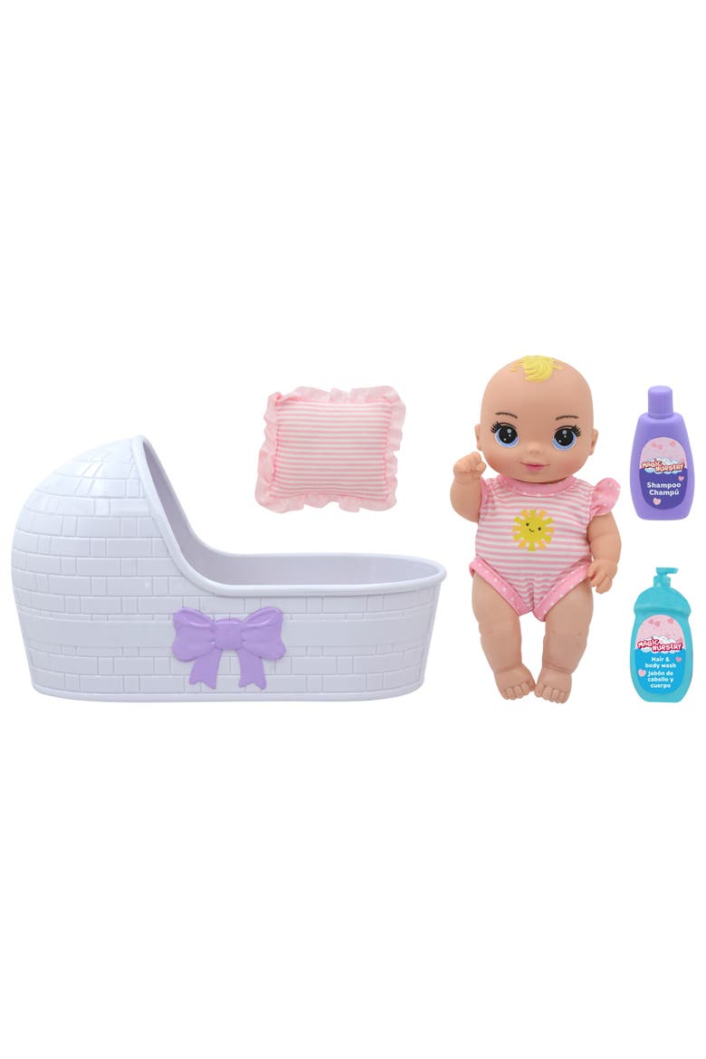 8" Baby Doll & Bassinet Gift Set, 2+, Main, color, Multicolored