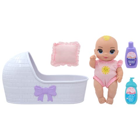 8" Baby Doll & Bassinet Gift Set, 2+