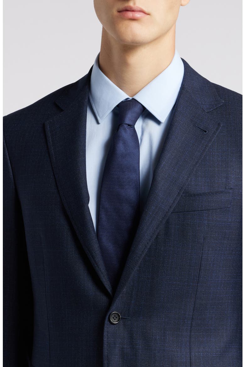Kei Trim Fit Plaid Stretch Wool Suit, Alternate, color, NAVY