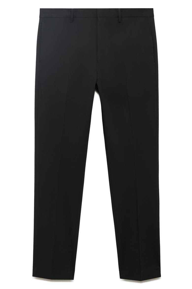 Slim Fit Flat Front Pants, Alternate, color, BLACK