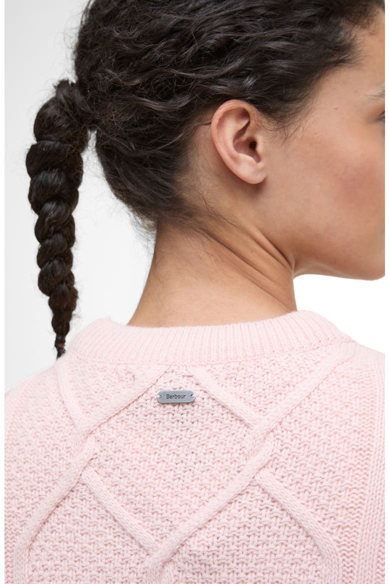 Burne Cable Wool Blend Sweater, Alternate, color, PINK BLUSH