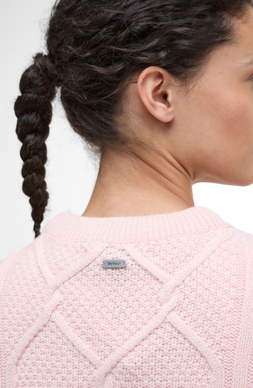 Barbour Burne Cable Wool Blend Sweater In Pink