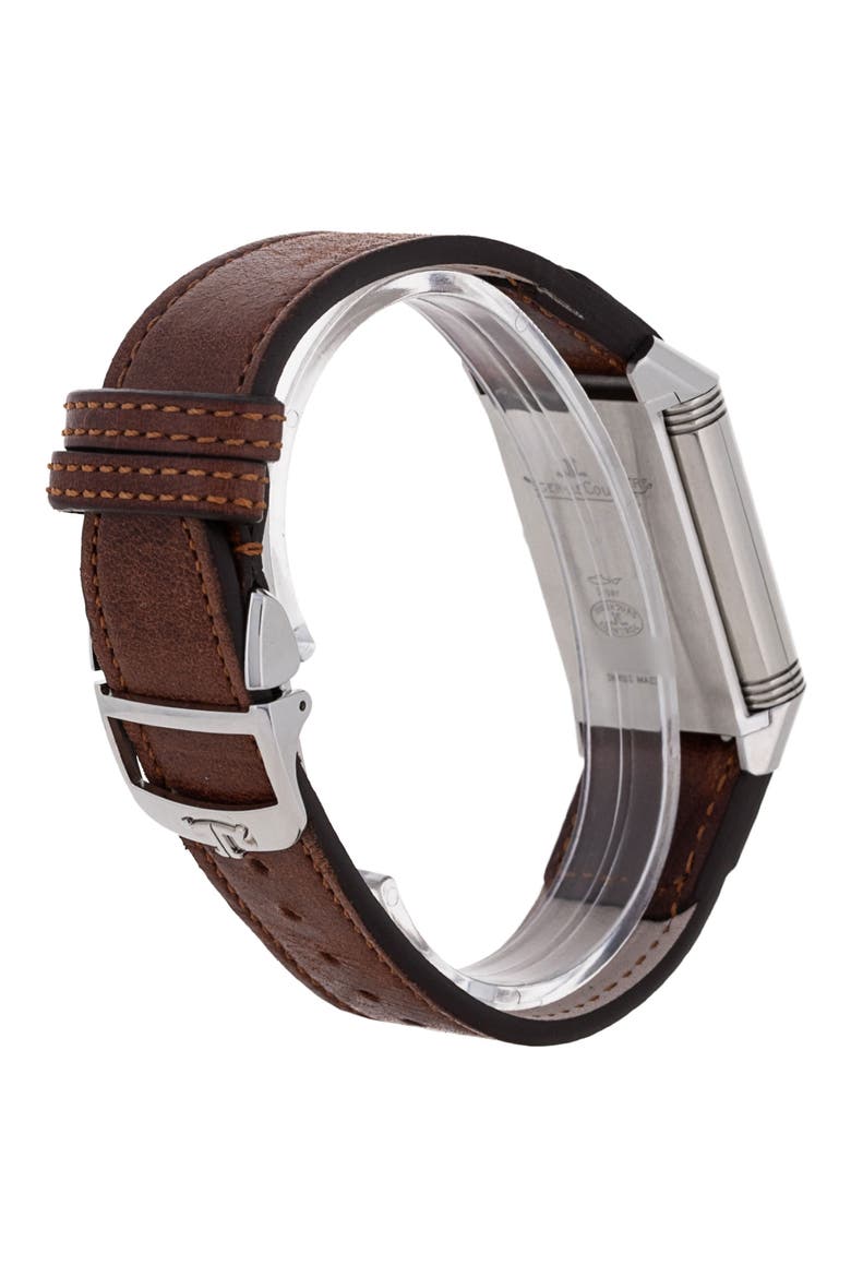 Jaeger-LeCoultre Preowned 2021 Reverso Classic Medium Duoface 2458420 Leather Strap Watch, 25.5mm, Alternate, color, SILVER